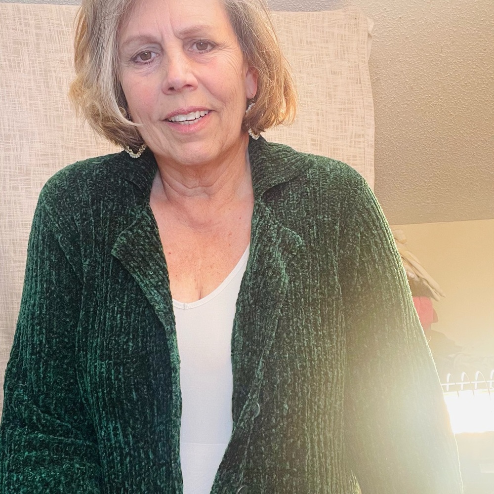 Spiegel Green Ribbed Button-Front Cardigan - Picture 6 of 6